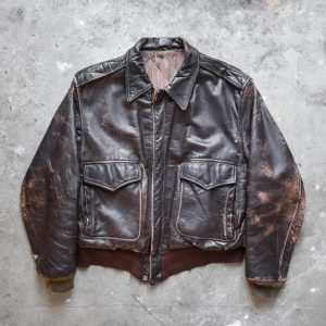 il_794xN.2915368727_rswm Vintage 50's Leather A-2 Model Flight Bomber Aviator Jacket Rugged Talon Zipper Made in USA Medium