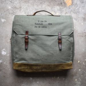 il_794xN.3265810406_fd5u Vintage 60's Swiss Army Bag Green Enigneers Cable Tool Bag Canvas Brown Leather Rugged Mens Bag Military