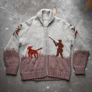 il_794xN.3407013742_f7c5 Vintage 50's Knit Wool Cowichan Hunting Cardigan Sweater Dog Hunter Rugged Outdoor Style USA