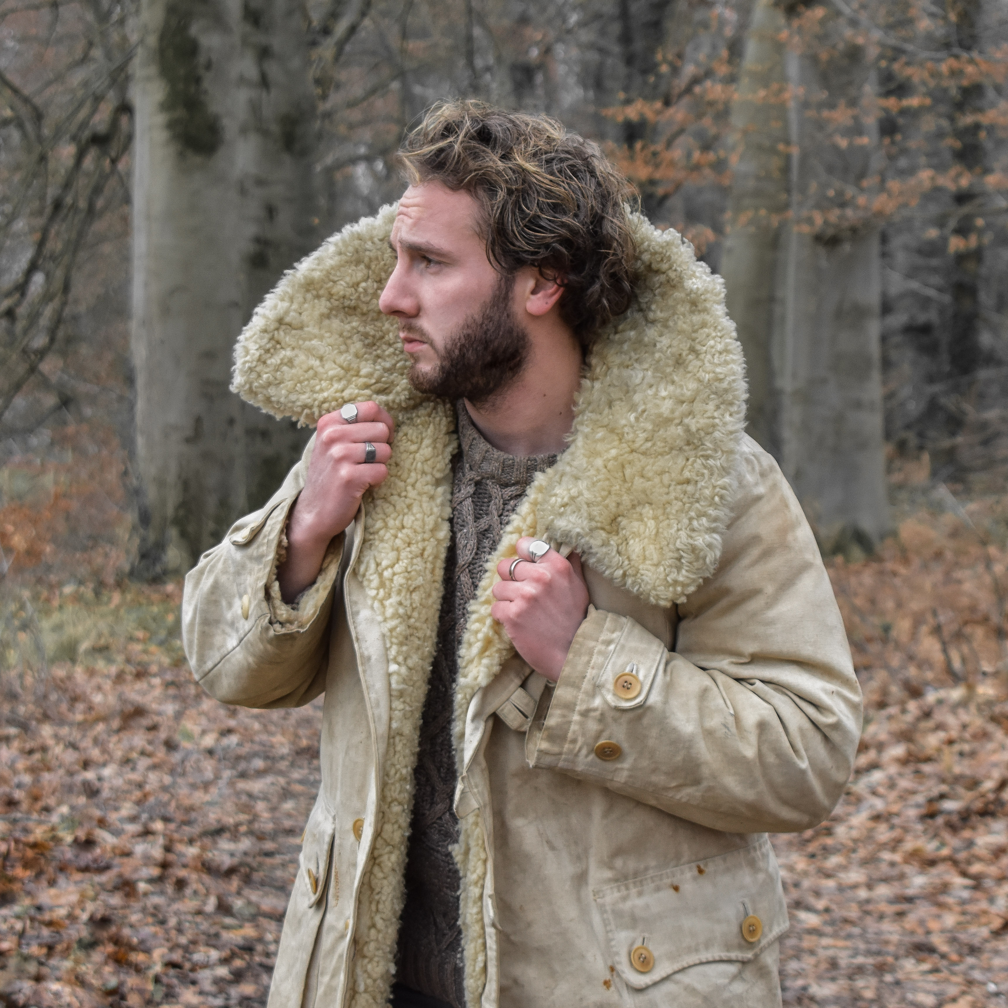 Vintage 40s 1940s WWII Swedish Army Military M1909 Livpals Sheepskin Parka Winter Coat Jacket