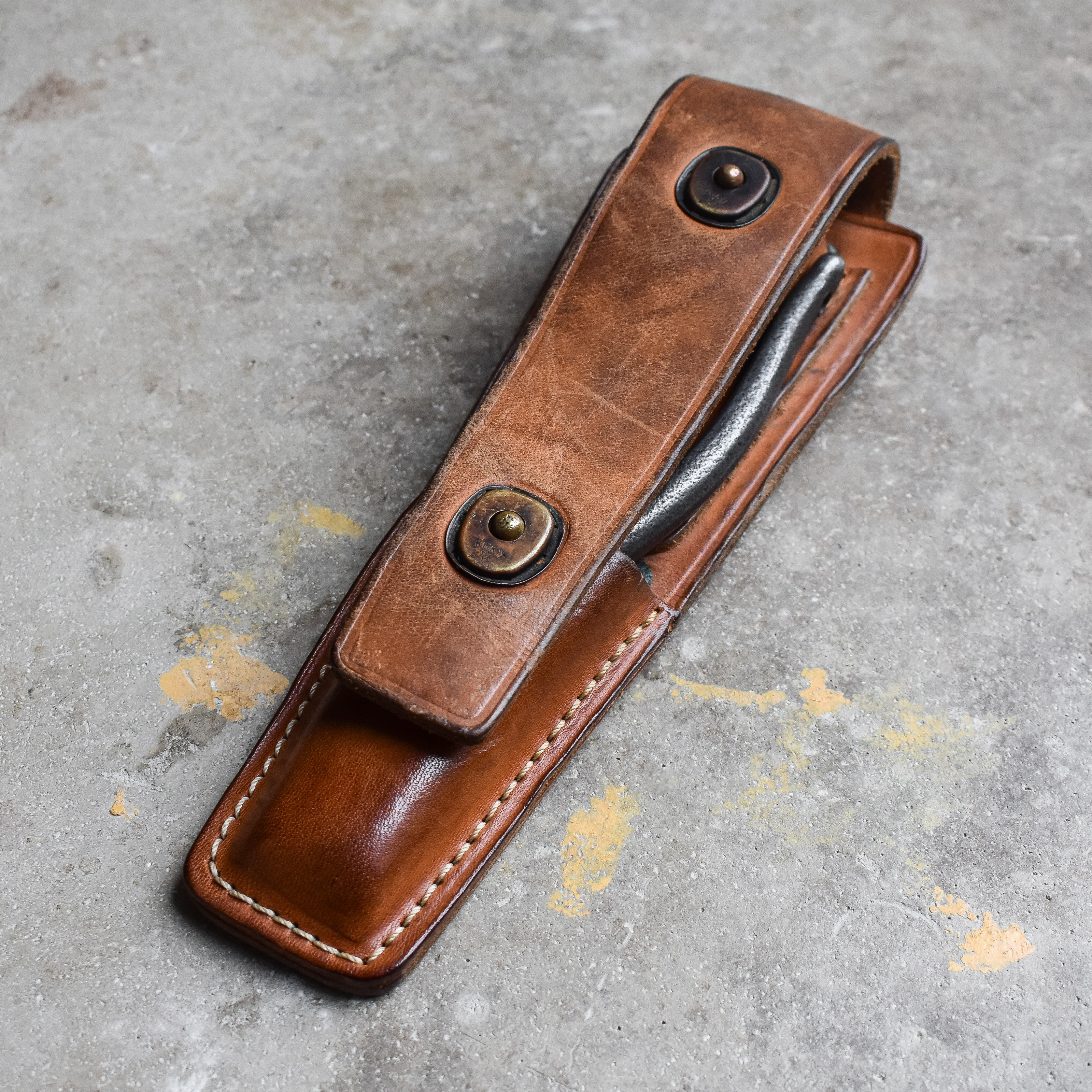 Vintage 60s 1960s US Army Signal Corps Military Lineman Linemen Tool Kit Set Knife Gear Hiking Leather Pouch Bushcraft