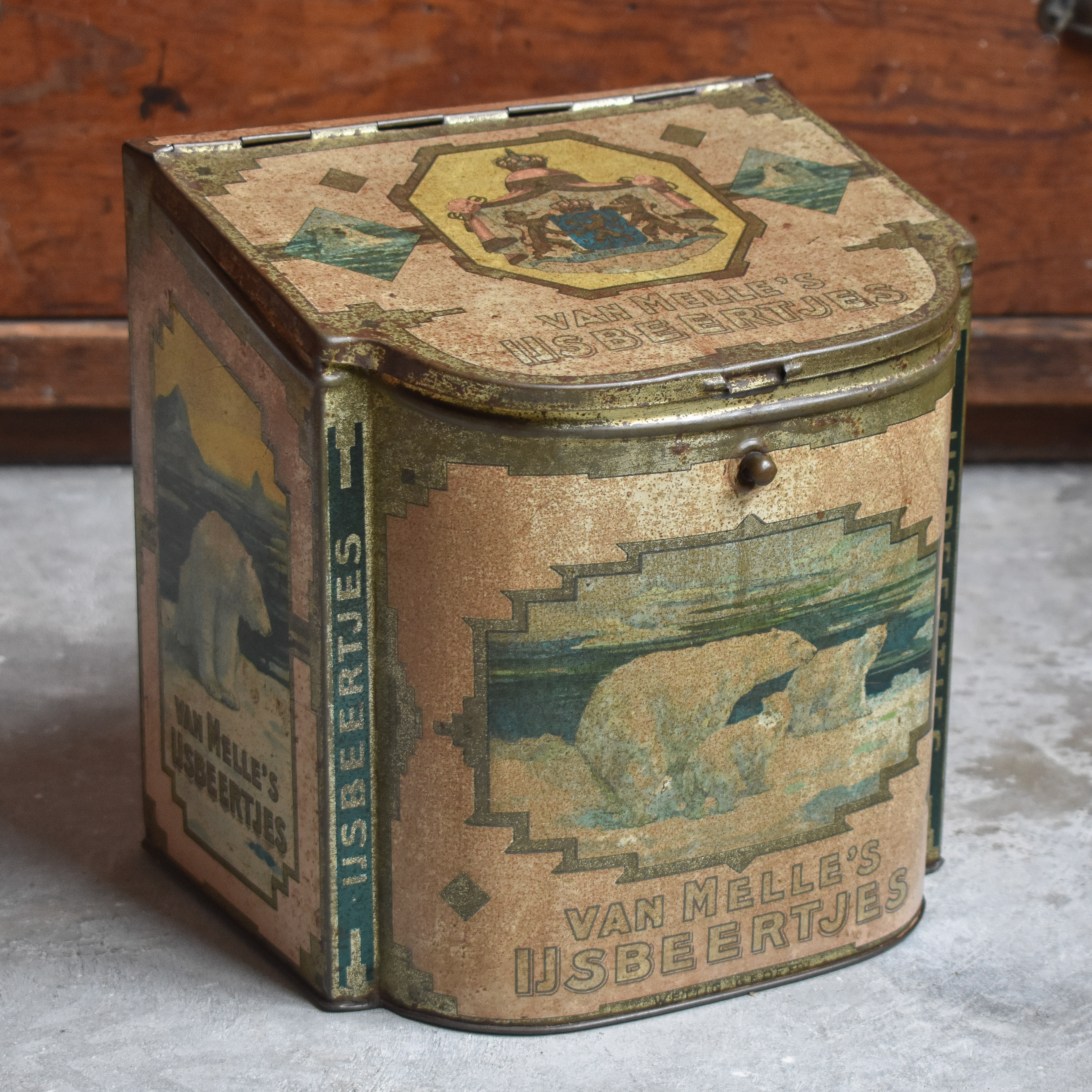 Antique-vintage-20s-1920s-dutch-van-melles-store-shop-can-box-decor-interior-rustic-polar-bears-gift-kitchen (3)