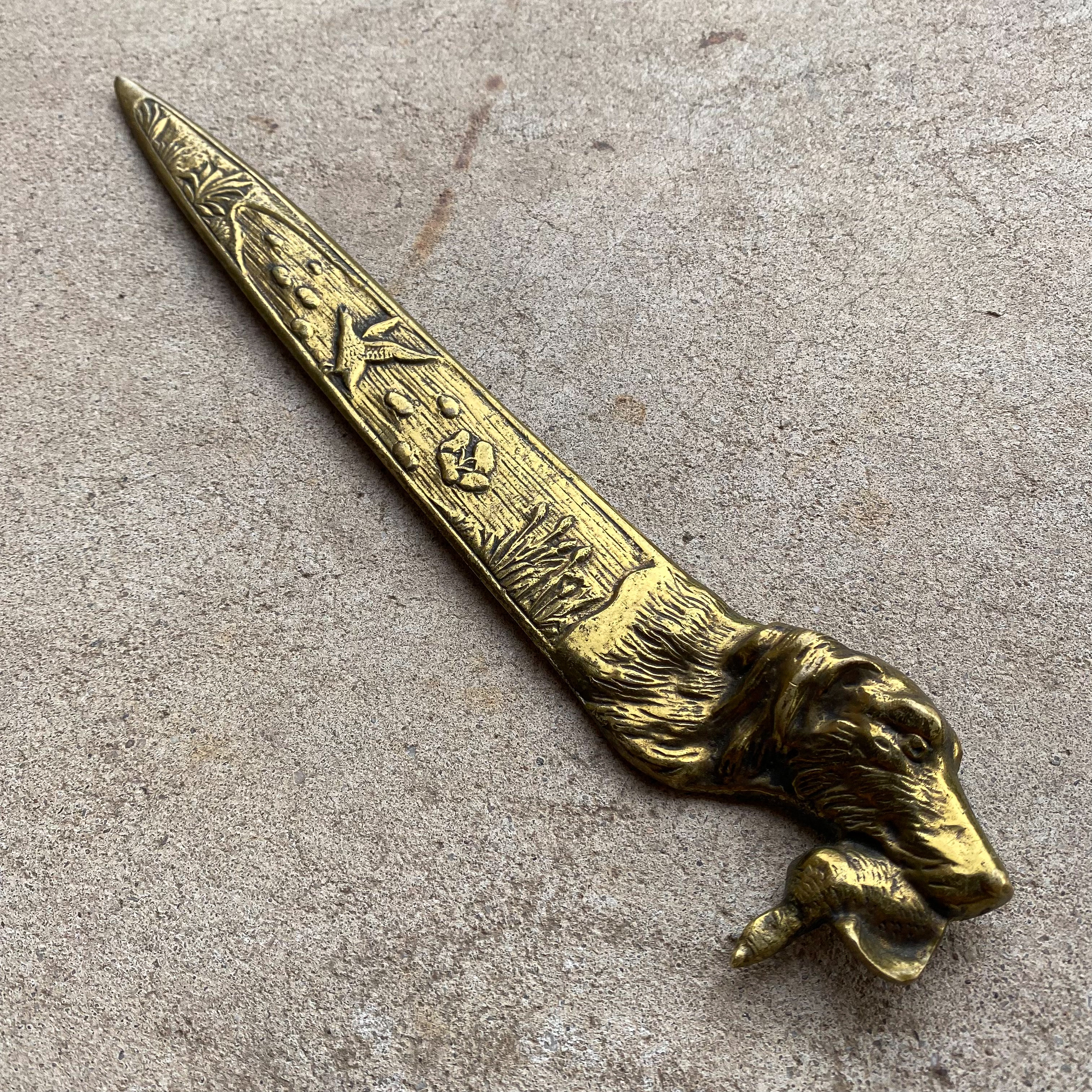 antique-vitage-20s-1920s-french-brass-letter-opener-hunting-dog-retriever-duck-desk-decor-gift-curiosity-curiosities (5)