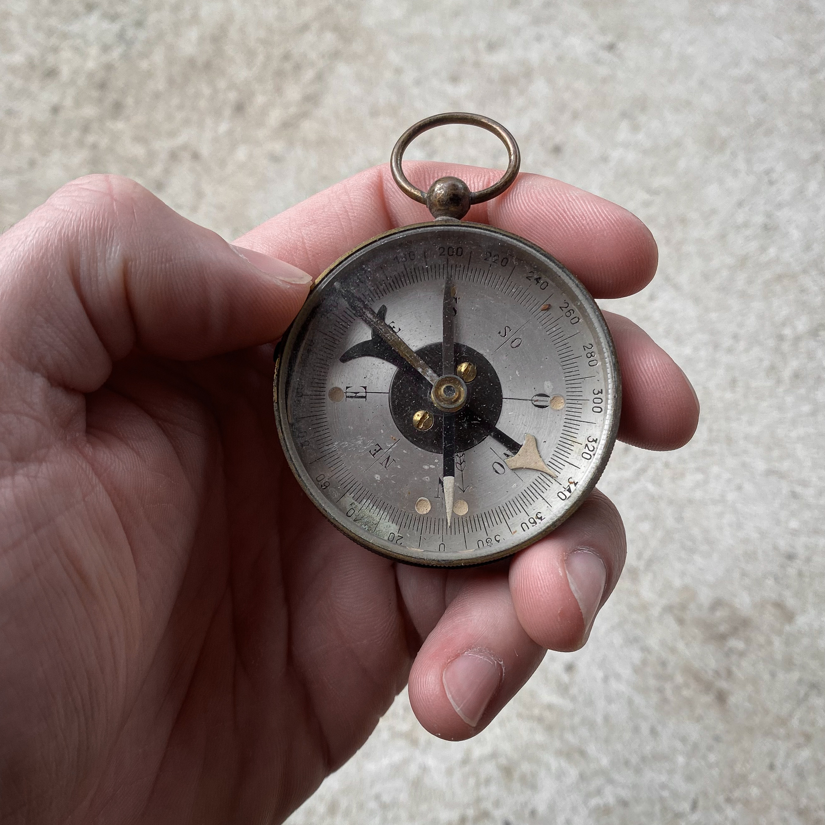Antique Vintage 1910s WWI Belgian Army Military Field Pocket Compass Gear Hiking Bushcraft Camping Small Decor Outdoors Pendant