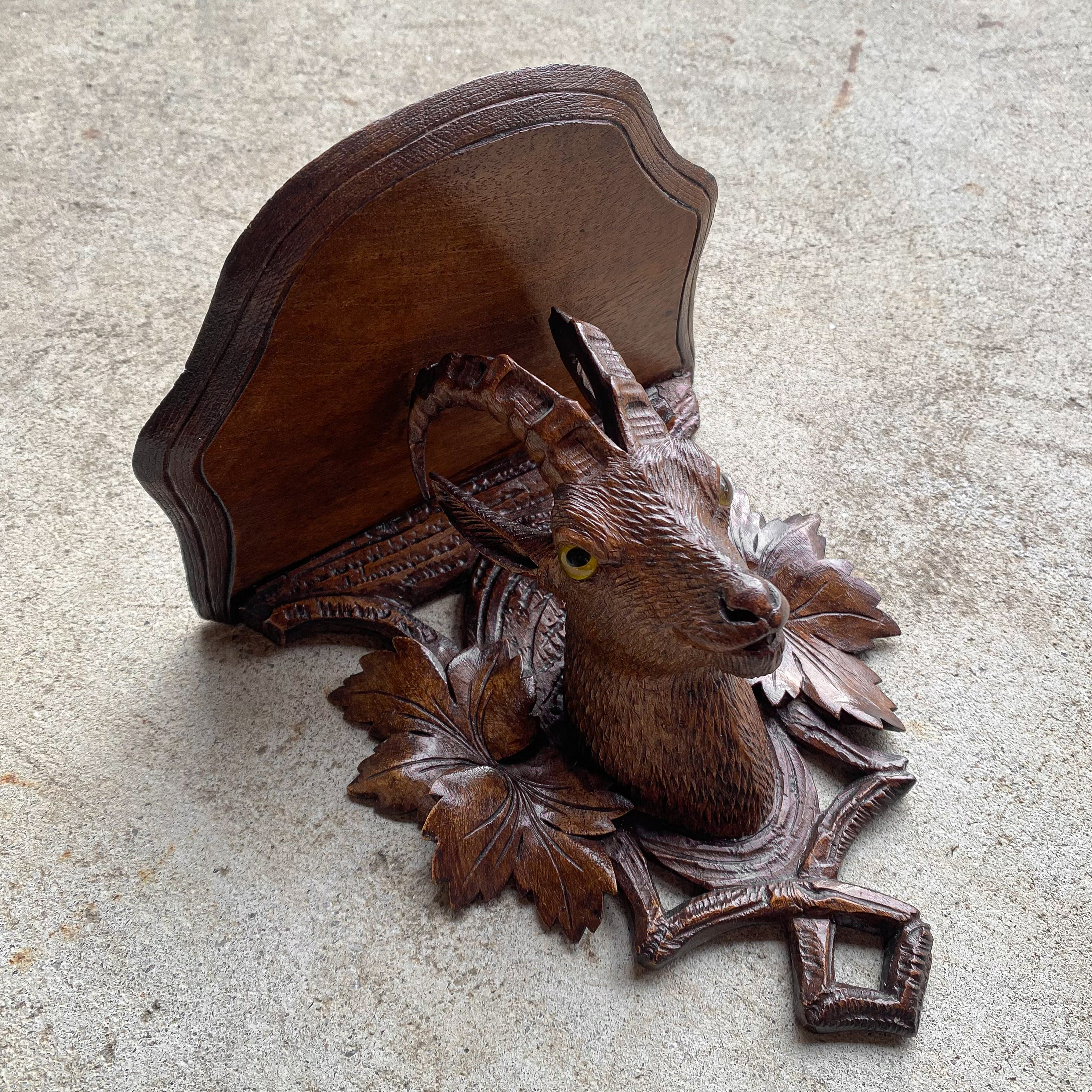antique-vintage-19th-century-1800s-black-forest-schwarzwalder-folk-art-ibex-console-wall-shelve-decor-curiosity-wood-carved-carving-collection-gift (13) Antique Vintage 19th Century 1800s Black Forest Folk Art Hand Carved Ibex Wall Console Shelve Carving Curiosity Collection Decor Gift