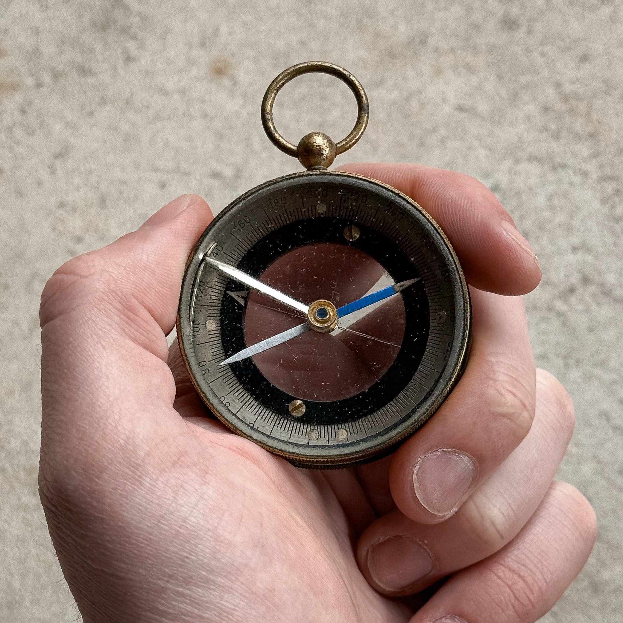 Vintage 40s 1940s WWI Military Army Compass Field Pocket Gear Collection Pendant Jewelry Collection Gift