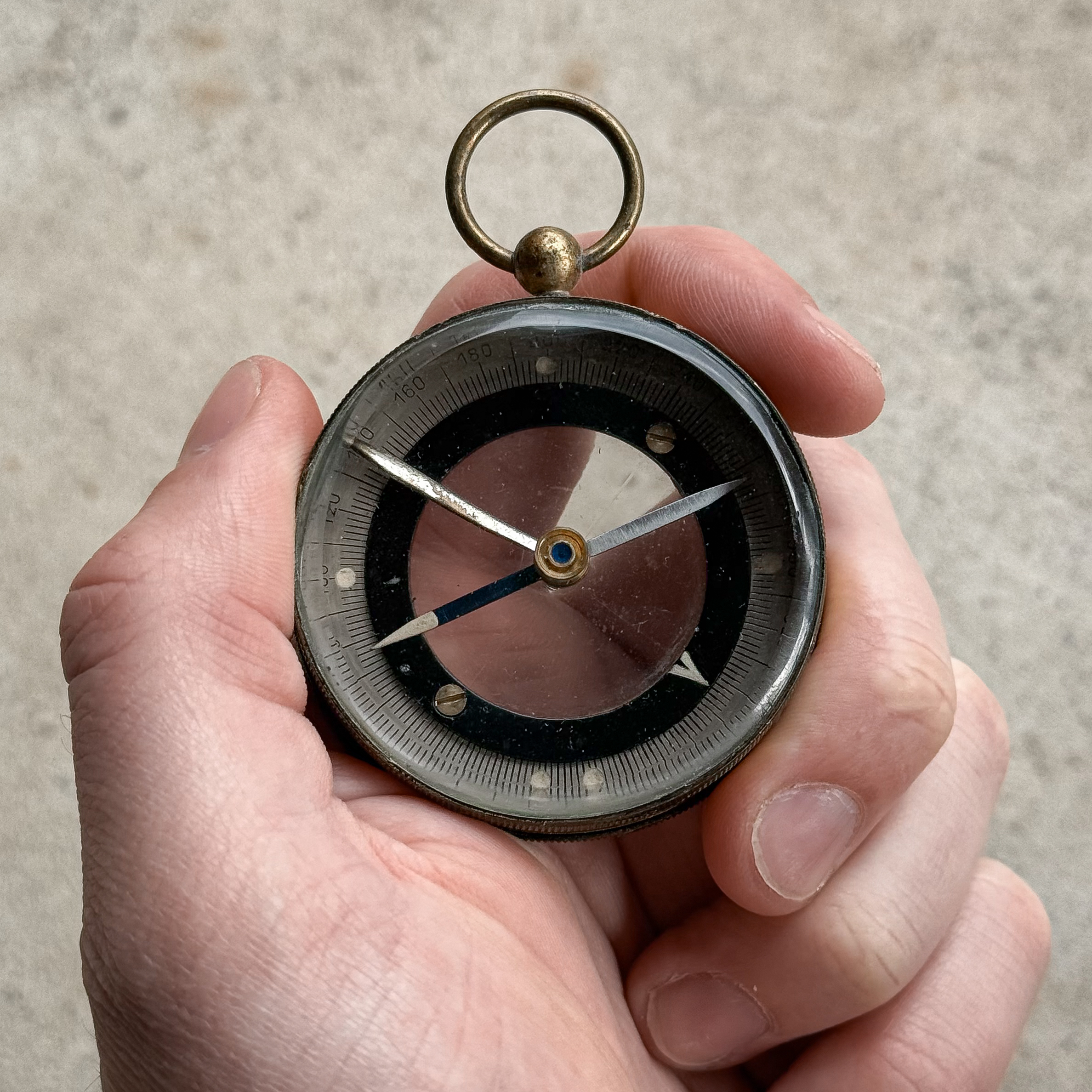 Vintage 40s 1940s WWI Military Army Compass Field Pocket Gear Collection Pendant Jewelry Collection Gift
